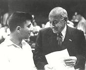 Elmer Bernstein with Cecil B. DeMille during the making of The Ten Commandments