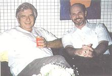 The author Jeffrey Dane with Elmer Bernstein backstage at the Meadow Brook Music Festival in Troy, Michigan USA, June 1988