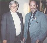 The author Jeffrey Dane with Elmer Bernstein after dinner at The Lark restaurant near Troy, Michigan