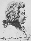 Wolfgang Amadeus Mozart - drawing in profile