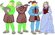 Early Folk Musicians Entertaining