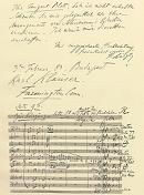 Musical quote in a letter by Franz Liszt, written from Budapest and addressed to a Karl Klaüser in Farmington, Connecticut USA