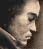 Beethoven, in a rendering by Gwen Balogh, based on the Franz Klein 1812 life mask