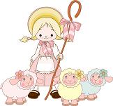 Little Bo-Peep with her sheep