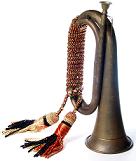 bugle with cord and tassles