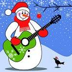 Christmas Snowman with Guitar