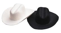 2 Cowboy Hats - one White and one Black