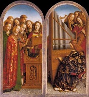 Jan van Eyck: Angels Making Music - 2 panels of Ghent Altarpiece