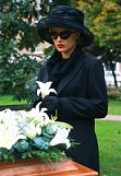 woman at a funeral