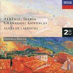Albeniz: Iberia & Granados: Goyescas played by Alicia DeLarrocha (piano) - CD cover