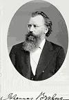 Johannes Brahms with signature