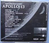 James Horner - Apollo 13 promotional score only CD back cover