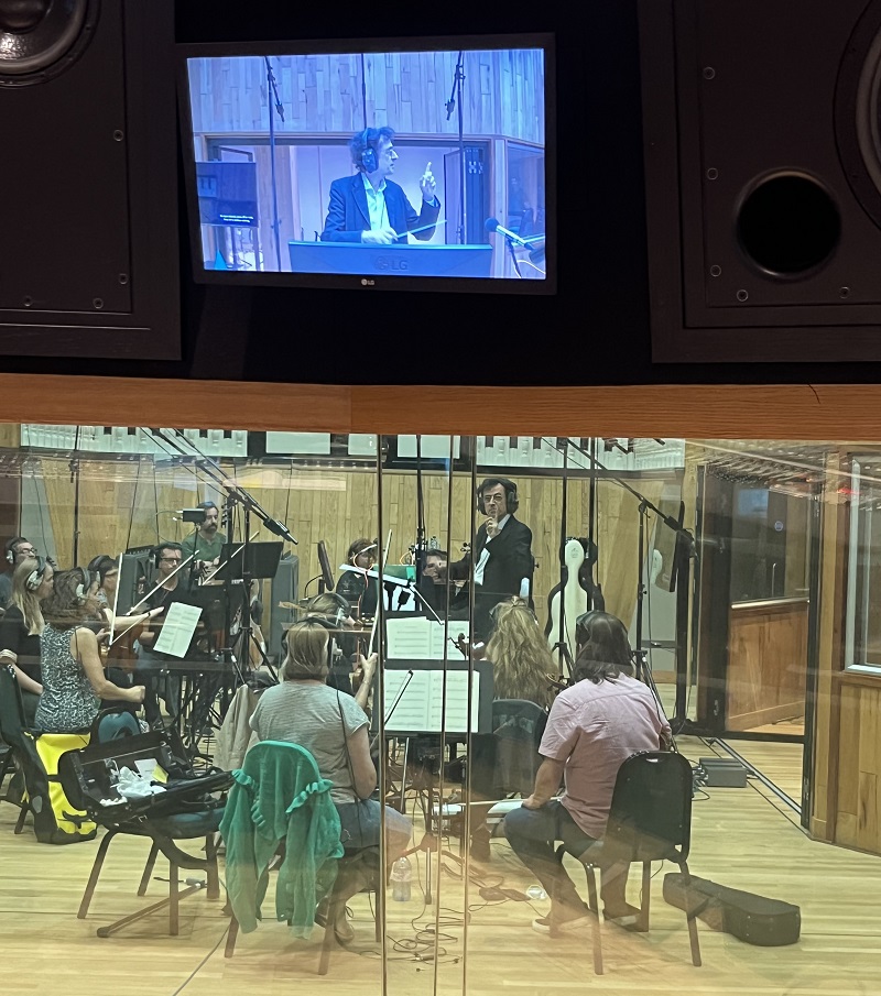 Marco Werba conducting the English Session Orchestra - Studio Photo 2