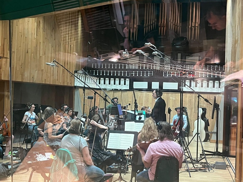 Marco Werba conducting the English Session Orchestra - Studio Photo 3