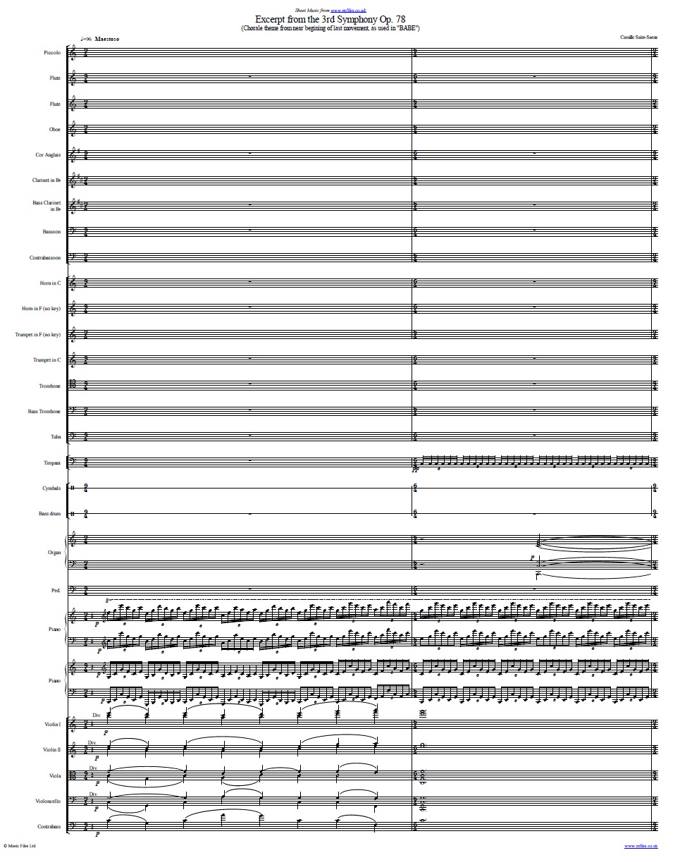 Babe (orchestral) - sheet music 1st page