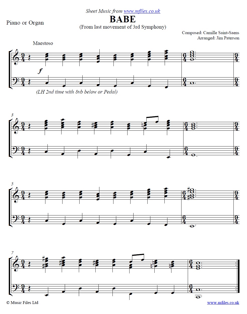 Babe (piano) - sheet music 1st page