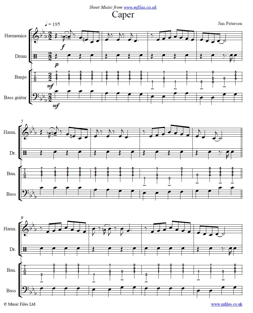 Caper Arranged by Jim Paterson - sheet music 1st page