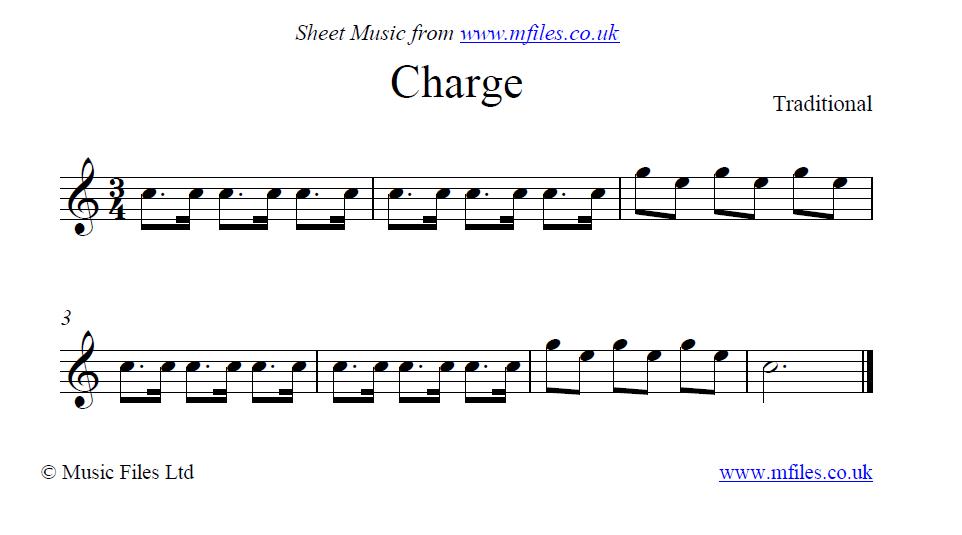 Charge (bugle call) - sheet music 1st page