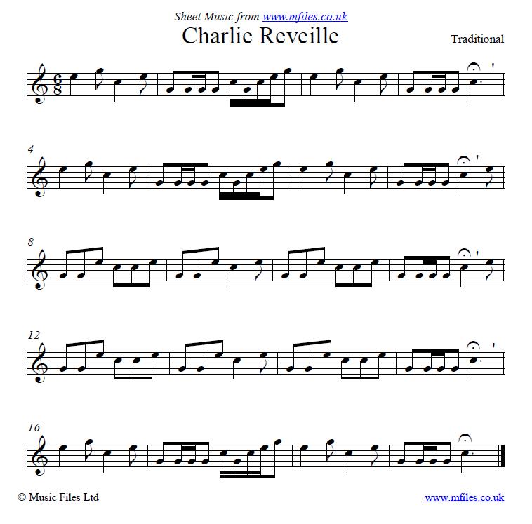 Charlie Reveille (bugle call) - sheet music 1st page