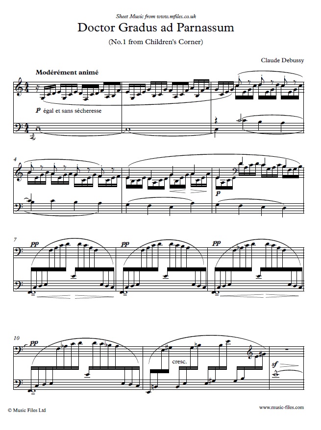 Debussy's Doctor Gradus ad Parnassum for Piano - sheet music 1st page