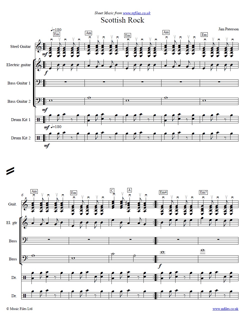 Scottish Rock by Jim Paterson - sheet music 1st page