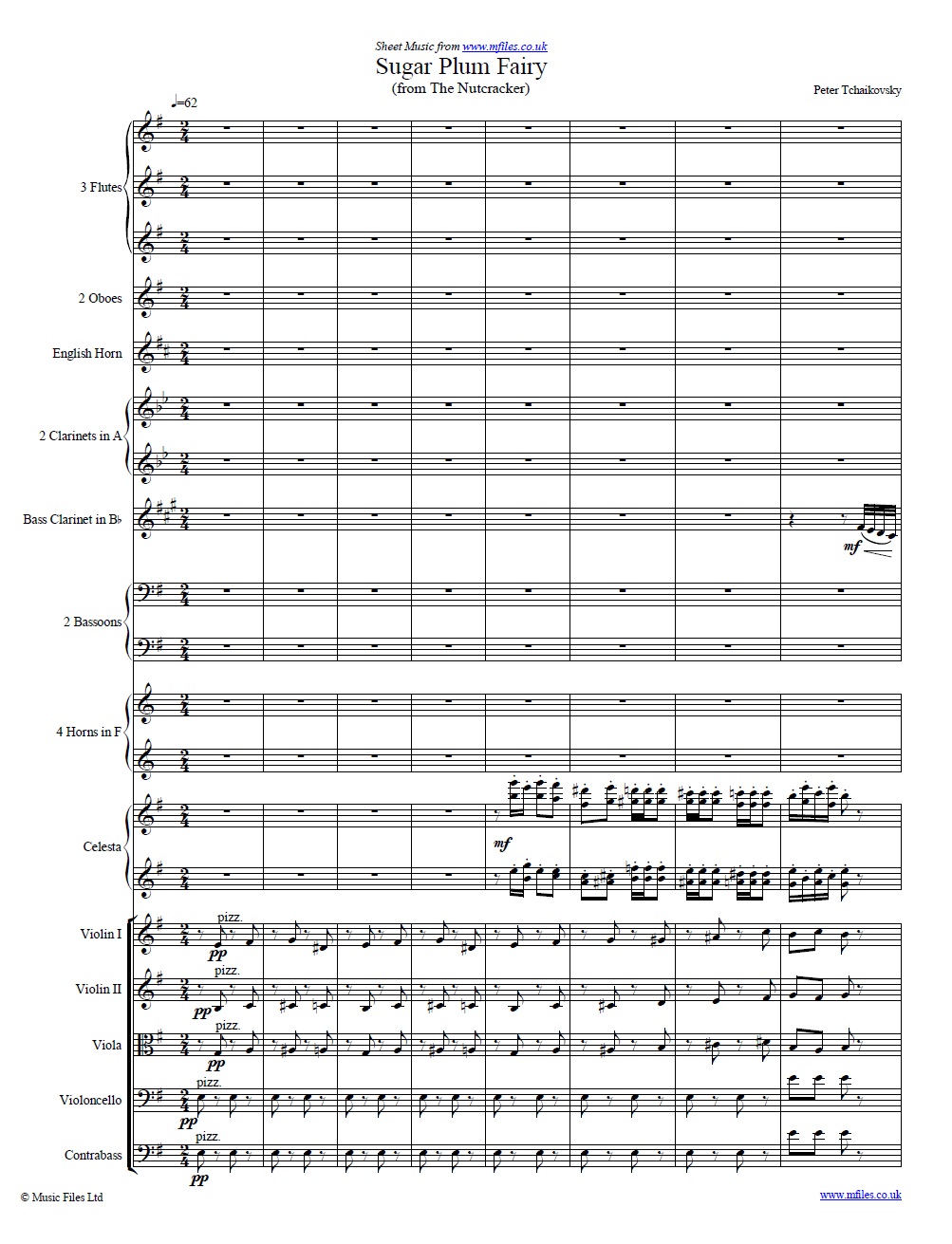 Tchaikovsky's Sugar Plum Fairy from The Nutcracker (score) - sheet music 1st page
